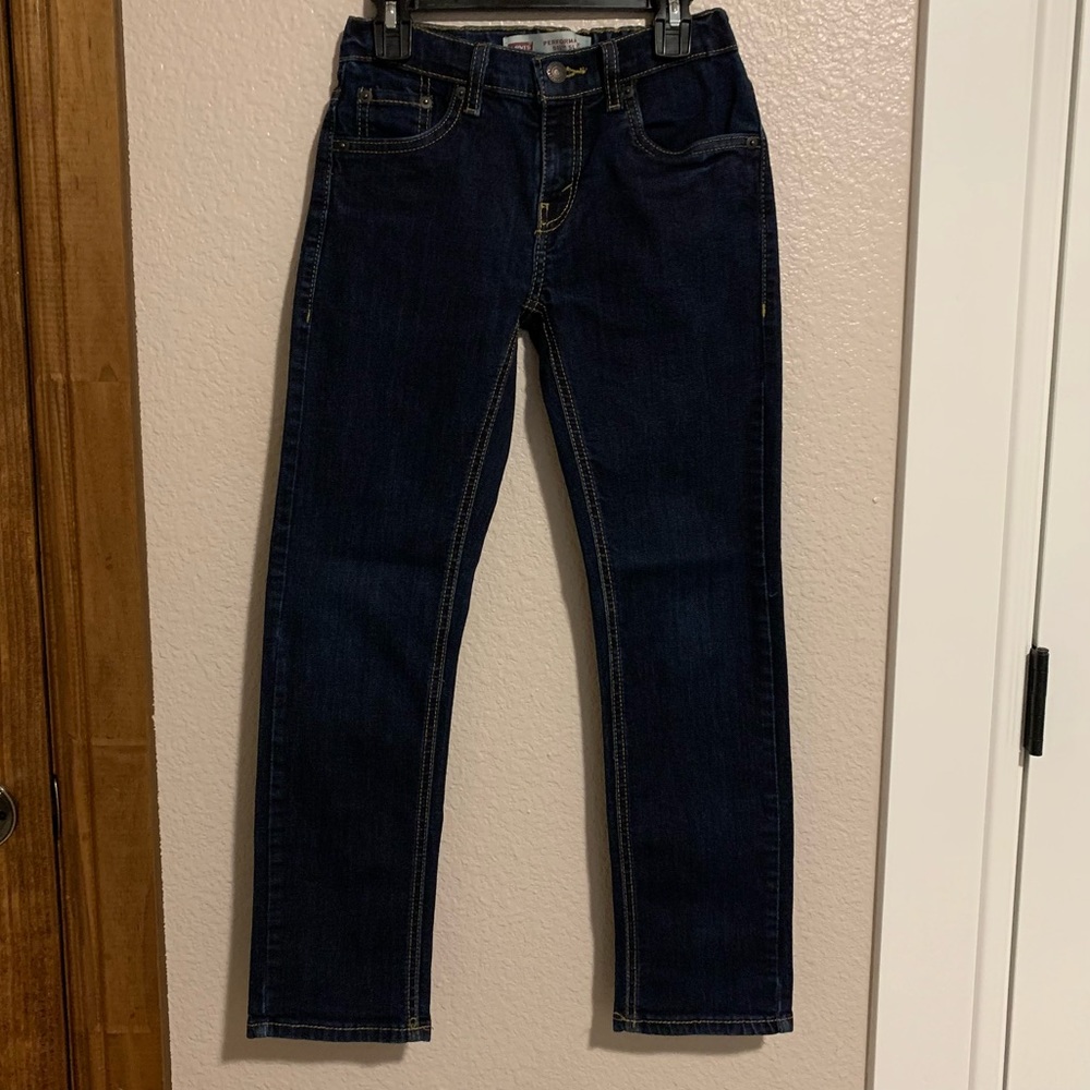 Levi's Performance 511 Slim-Fit Boys Dark Blue Jeans Size 10 REG
